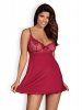Obsessive koszulka nocna Rosalyne babydoll i stringi czerwona  S/M